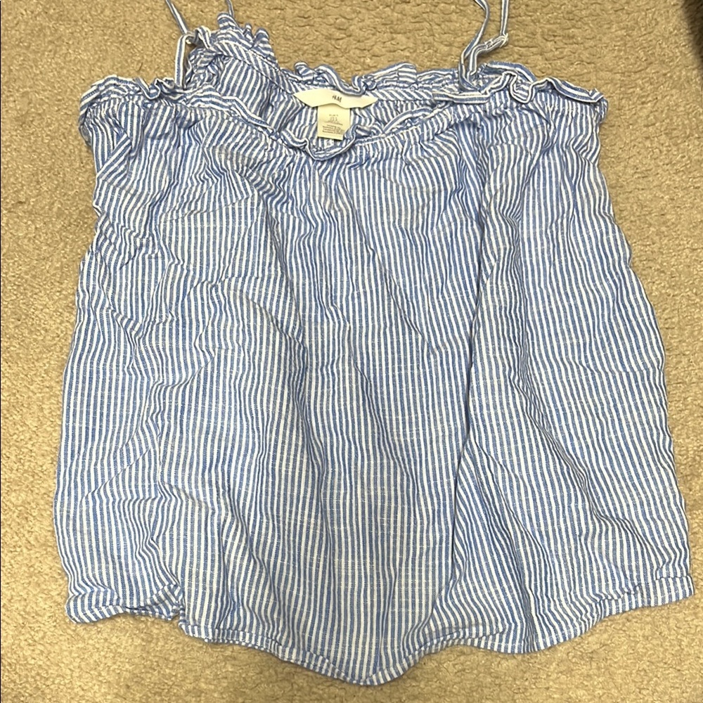 H&M Blue Striped Women's Tank Top